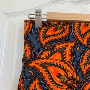 NWOT LuLaRoe Azure Skirt: M Orange Blue Paisley